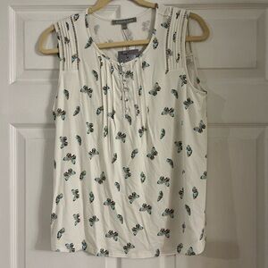 Daniel Rainn Lazza Button Pleat Detail Knit Top Butterfly print womens‎ medium